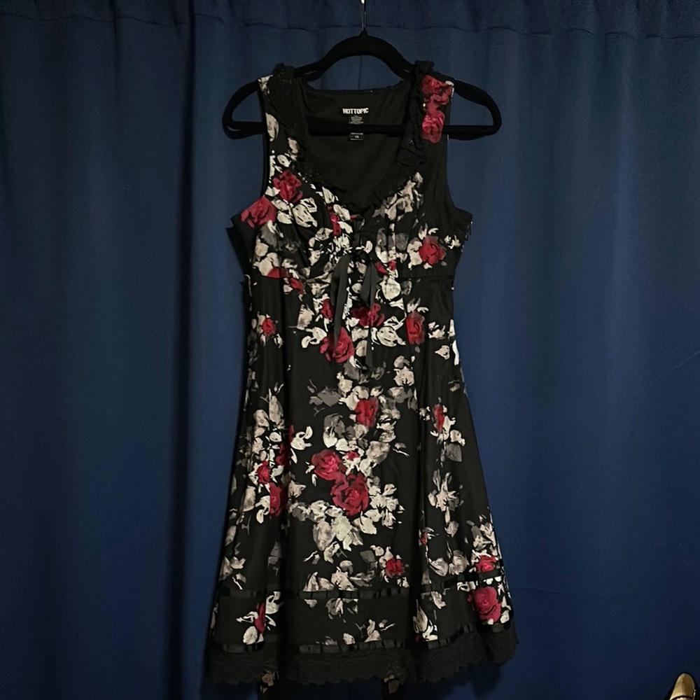 Floral Black Dress